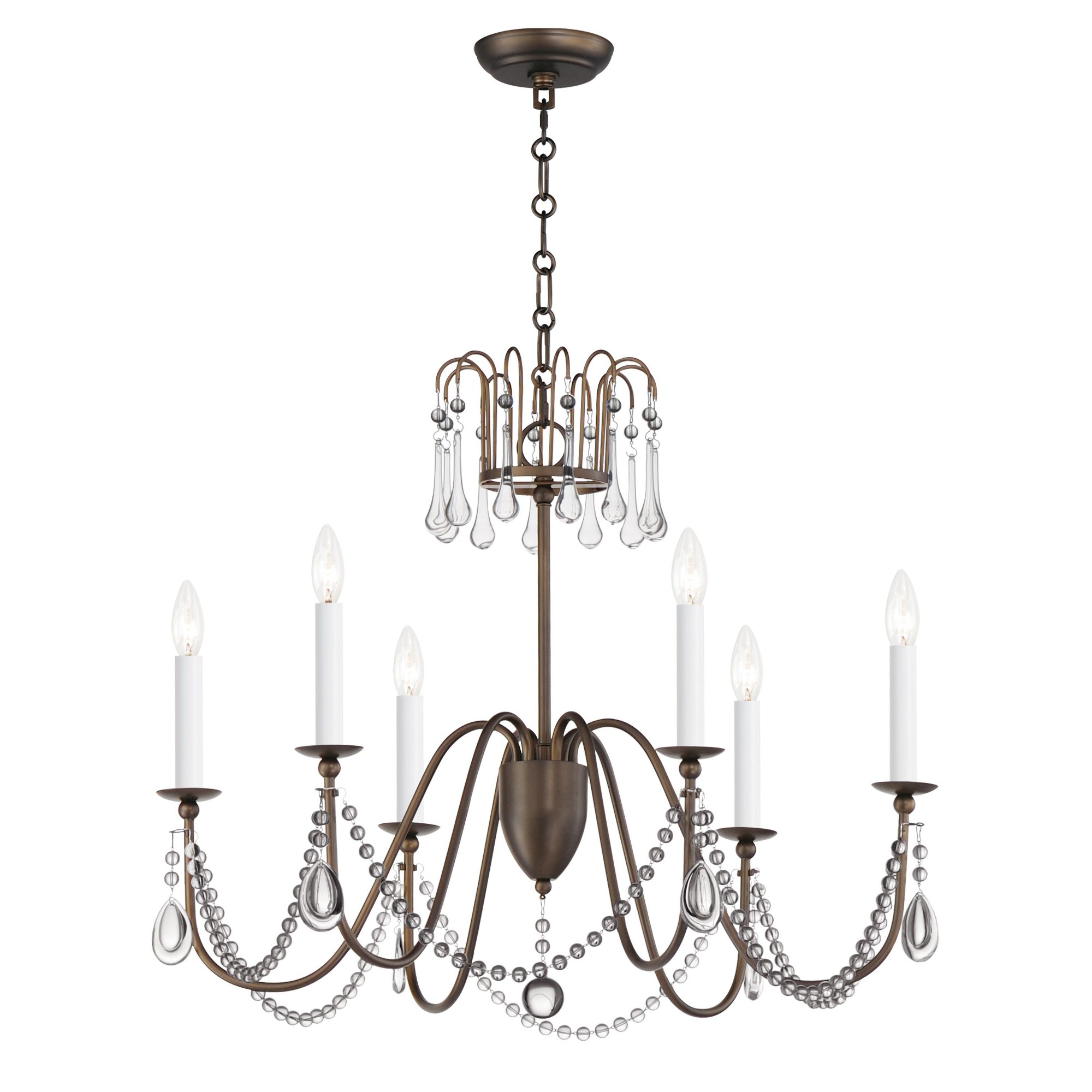 6 Light Chandelier In Traditional Style-22 Inches Tall And 28 Inches ...