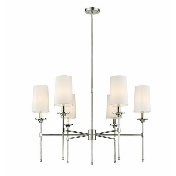 6 Light Chandelier In Traditional Style-25.5 Inches Tall And 38 Inches Wide Z-Lite 3033-6Pn