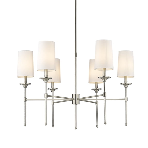 Z-Lite 3033-6 Emily 6 Light 38" Wide Chandelier - Nickel