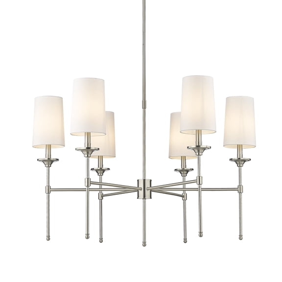 Z-Lite 3033-6 Emily 6 Light 38" Wide Chandelier - Nickel