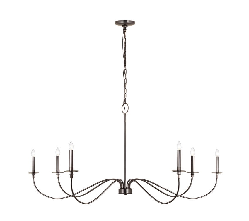 6 Light Chandelier-Plated Bronze Finish -Traditional Installation Z ...
