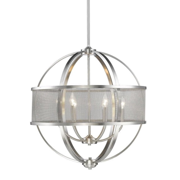 6 Light Chandelier in Durable Style 28.75 inches High By 27.25 inches Wide-Pewter Finish-Pewter Shade Color Bailey Street Home 170-Bel-4159028