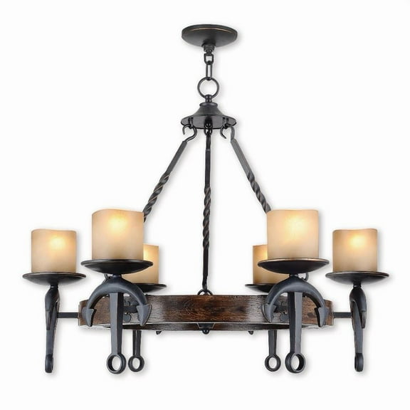 6 Light Chandelier in Mediterranean Style 30 inches Wide By 25.5 inches High Bailey Street Home 218-Bel-1260964