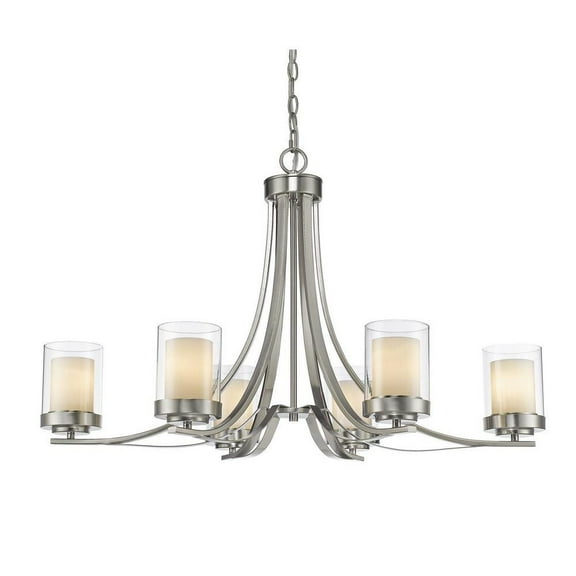 6 Light Chandelier in Metropolitan Style 35.25 inches Wide By 22.25 inches High-Brushed Nickel Finish Bailey Street Home 372-Bel-1809625