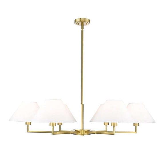 6 Light Chandelier in Modern Style-10.75 inches Tall and 44 inches Wide-Luxe Gold Finish Bailey Street Home 372-Bel-5172284