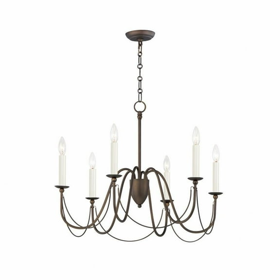 6 Light Chandelier in Traditional Style-22 inches Tall and 28 inches Wide-Chestnut Bronze Finish Bailey Street Home 93-Bel-4528264
