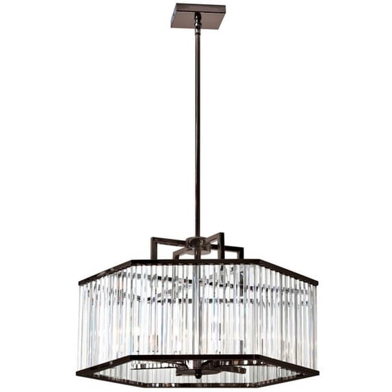 6 Light Crystal Chandelier, Vintage Oiled Brushed Bronze