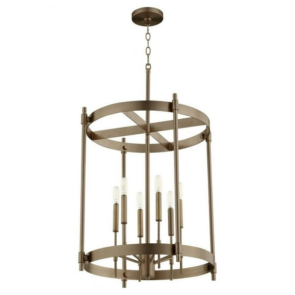 6 Light Entry Foyer-21 inches Tall and 24 inches Wide-Dark Brass Finish Bailey Street Home 183-Bel-5054913