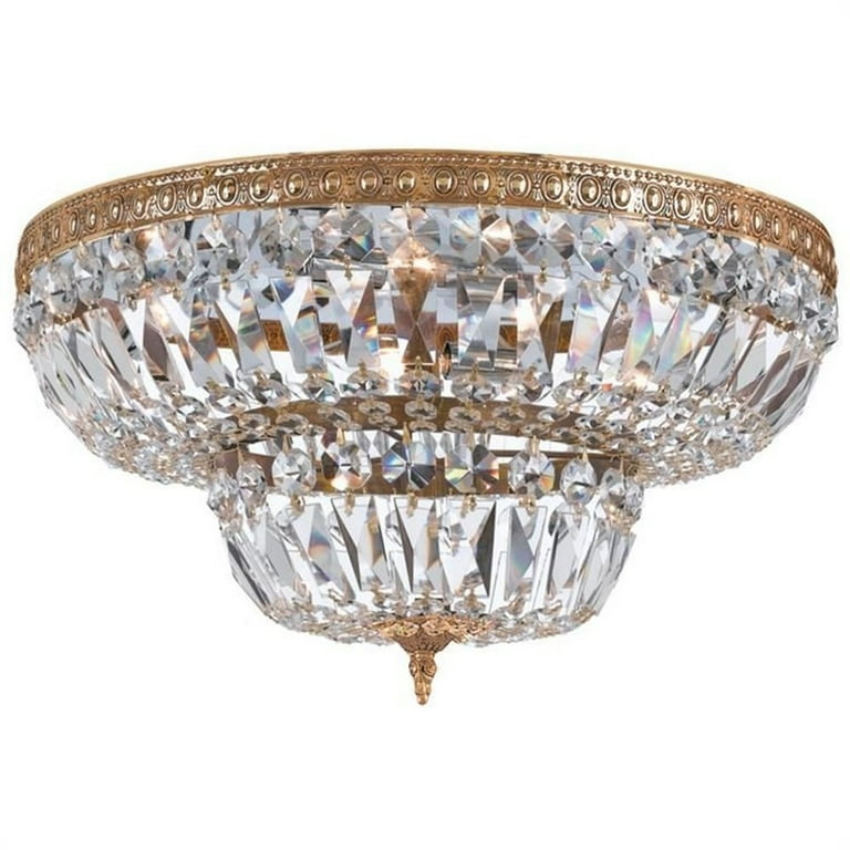 6 Light Flush Mount in Classic Style 24 inches Wide By 14 inches