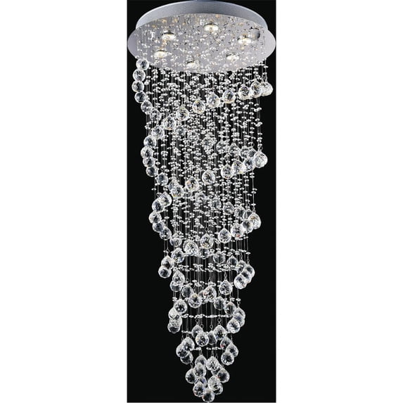 CWI Lighting Double Spiral 6 Light Metal Flush Mount in Chrome