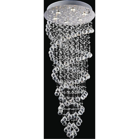 CWI Lighting Double Spiral 6 Light Metal Flush Mount in Chrome