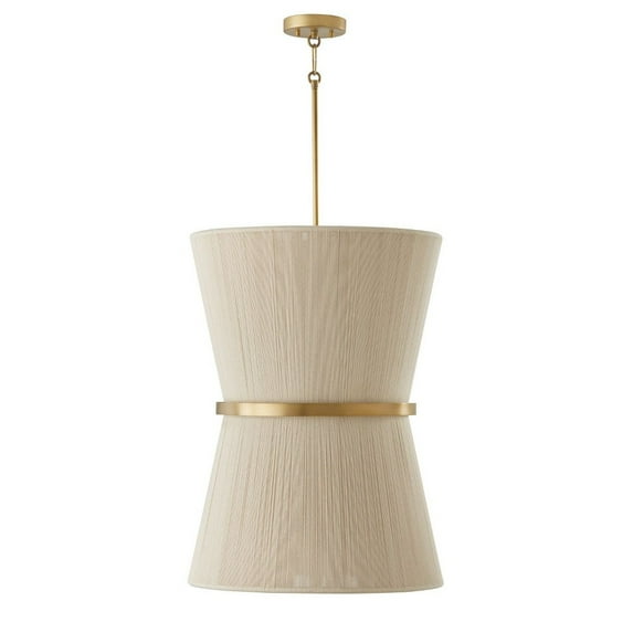 6 Light Foyer-Bleached Natural Rope/Patinaed Brass Finish Capital Lighting 541261Np