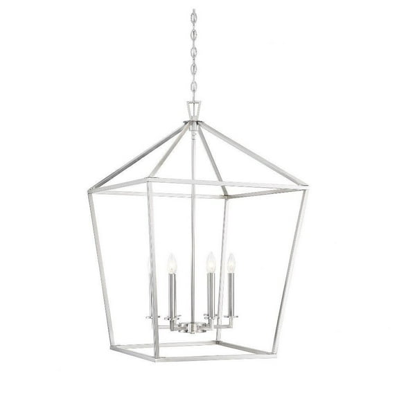6 Light Foyer-Traditional Style with Transitional and Bohemian Inspirations-36.5 inches Tall By 24 inches Wide-Satin Nickel Finish Bailey Street Home