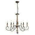 thumbnail image 1 of LNC 6-Light French Country Distressed White and Bronze Chandelier, 1 of 13