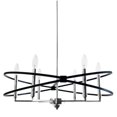 thumbnail image 1 of 6 Light Incandescent Chandelier, Polished Chrome & Matte Black, 1 of 1