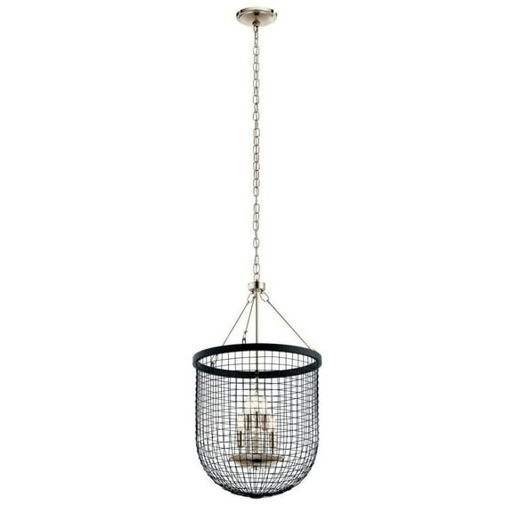 6 Light Industrial Farmhouse Wire Mesh Cage Pendant Light Fixture Bailey Street Home 147-Bel-3329940