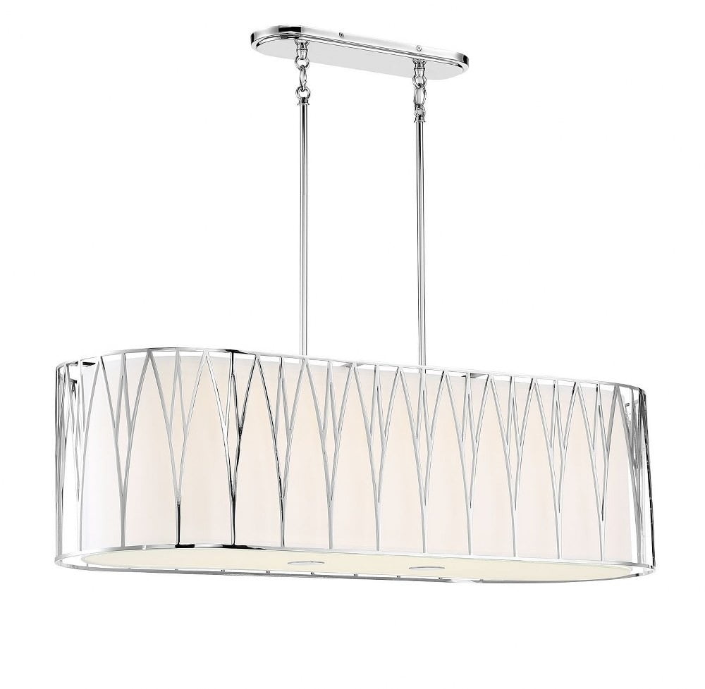 Polished Nickel 6-Light LED Linear Island Pendant