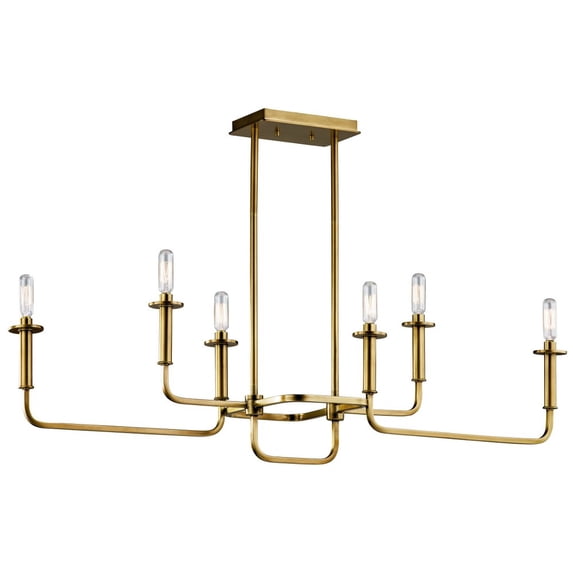 6 Light Linear Chandelier In Mid-Century Modern Style-17.5 Inches Tall And 11 Inches Wide Kichler Lighting 43362Nbr