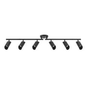 Globe Electric Indoor 6-Light Matte Black Foldable Track Light with Pivoting Shades, Modern Style