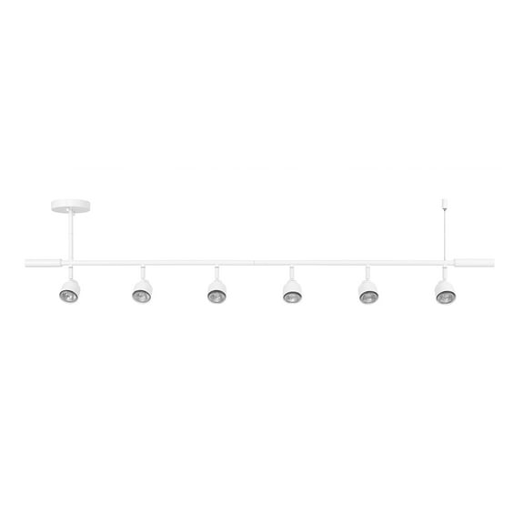 Globe Electric 6-Light Matte White Adjustable Track Light with Pivoting Shades, Minimalist Design