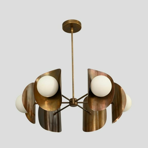 6 Light Modern Ceiling Pendant Light Lamp antique brass Modern Statement sputnik Chandelier Handmade Brass Light Fixture