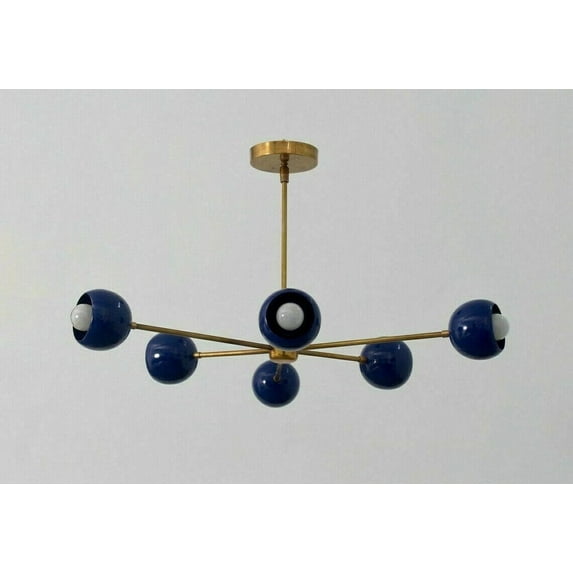 6 Light Modern Raw Brass chandelier light Fixture