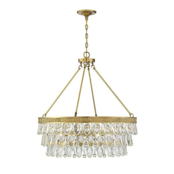 6 Light Pendant-Glam Style with Contemporary and Transitional Inspirations-28 inches Tall By 28 inches Wide-Warm Brass Finish Bailey Street Home