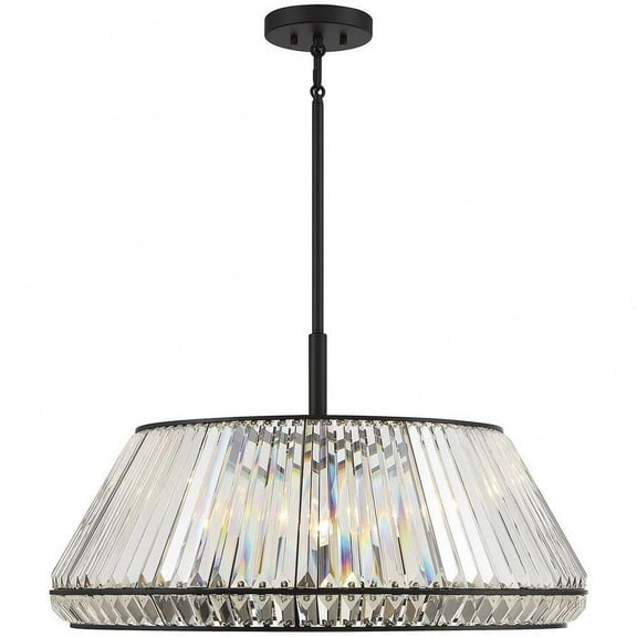 6 Light Pendant in Glam Style-16 inches Tall and 29 inches Wide-Matte Black Finish Bailey Street Home 159-Bel-4636264