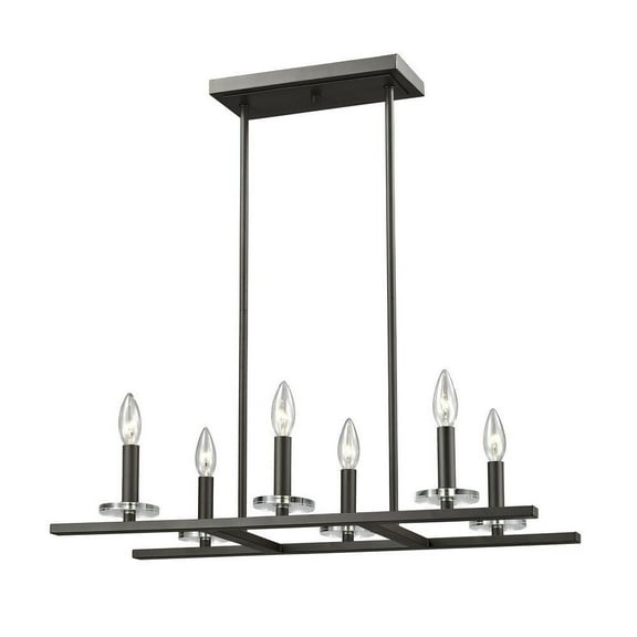 6 Light Pendant in Urban Style 13 inches Wide By 4.5 inches High-Bronze Finish Bailey Street Home 372-Bel-2019801