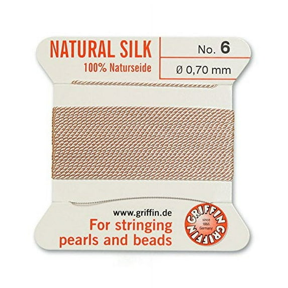 #6 Light Pink Griffin Silk Bead Cord (2 Meters)