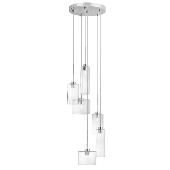 Dainolite 6 Light Round Pendant in Polished Chrome