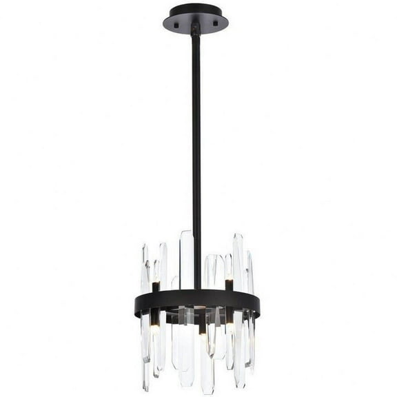 6 Light Round Pendant in Modern Style-12 inches Tall and 10 inches Wide-Black Finish Bailey Street Home 390-Bel-5047793
