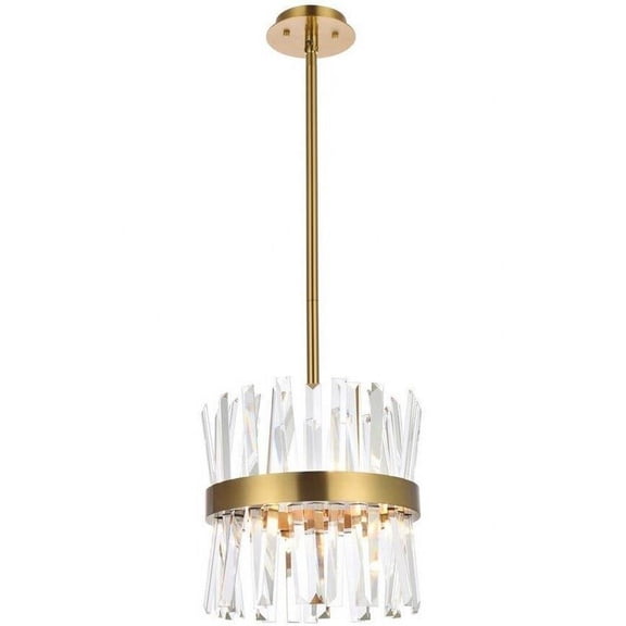 6 Light Round Pendant in Modern Style-12 inches Tall and 12 inches Wide-Satin Gold Finish Bailey Street Home 390-Bel-5048090