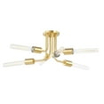 thumbnail image 1 of 6 Light Semi Flush In Mid-Century Modern Style 8.5 Inches Tall And 29.5 Inches Wide-Aged Brass Finish Mitzi H510606-Agb, 1 of 4
