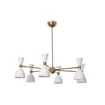 thumbnail image 1 of 6 Light Stilnovo Style Raw Brass chandelier light Fixture, 1 of 9