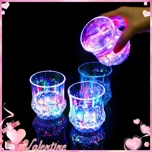 6 Light Up Cups, Glow in The Dark Party Supplies, Colored LED Light Up Beer Mugs, Suitable for Parties, Birthdays, Christmas, Disco, Valentine'S Day