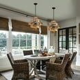 thumbnail image 1 of 6 Light Wood Lantern Japonese Natural Eco Geometric Ceiling Lamp, 1 of 5