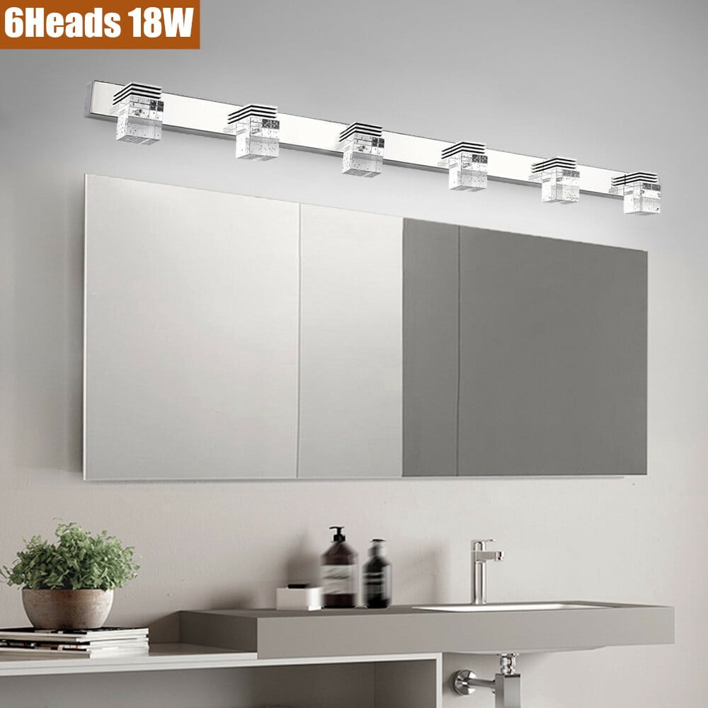 6 Lights 18W  LED Over Mirror Light Space Saving Modern Bathroom Mirror Light Fixtures Over Long Mirror Lights