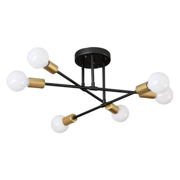 6 Lights Chandelier Lighting, Semi Flush Mount Ceiling Light Fixture,Modern Ceiling Lamps for Kitchen Dining Living Room Bedroom