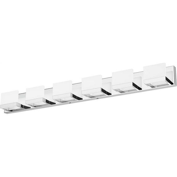 6 Lights Dimmable LED Modern Vanity Lights for Bathroom, Chrome Bathroom Wall Light Fixtures Over Mirror (White Light 6000K)