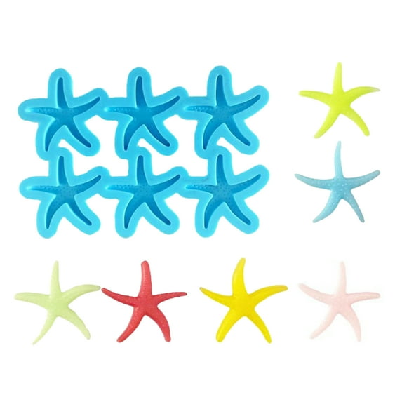 6-Link Starfish Earring Combination Earring Mold Epoxy Resin Jewelry Mold Resin Casting Pendant Mold Suitable for Diy