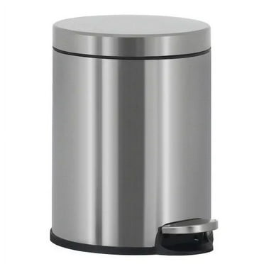 6 Liter /1.6 Gallon Round Trash Can，Stainless Steel Round Step-on Trash Can，Mini Metal Pedal Bin，Bathroom and Office Kitchen Trash Can
