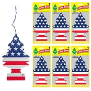 6 Little Trees Vanillaroma Scent Car Air Freshener American Flag Auto Hanging