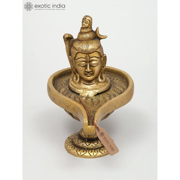 6" Lord Shiva Enshrined as Linga In Brass | Handmade | Made In India
