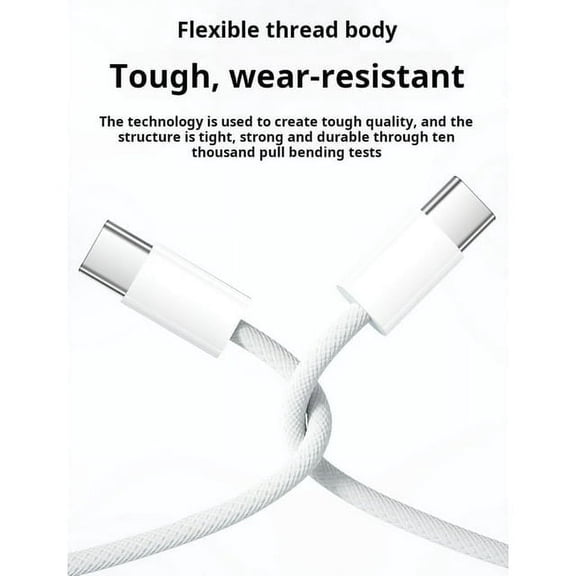 6 Lot of Wholesale Genuine Braided Apple USB-C to USB-C 6ft Cable Fast Charging Data Sync for IPhone 16 15 Pro Max Samsung Charging Cord