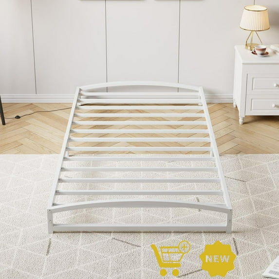 6" Low Profile Queen Bed Frame with Arch Design, Heavy Duty Metal Platform, Noise-Free, No Box Spring Needed, Easy Assembly