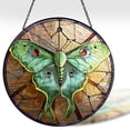 thumbnail image 1 of 6" Luna Moth Stained Glass Suncatchers Art Glass Monarchs for Sun Catcher Indoor Window Gifts for Pet Animal Nature Floral Lovers Women Grandma Mom Friend Painted Panel Décor BUG-05C-SG6, 1 of 5