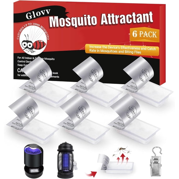 6 Lures Mosquito Attractant Refill, Mosquito Bait Lure Biting Cartridge for Bug Zapper Fly Traps, Compatible with All Insect Mosquitoes Flying Trap