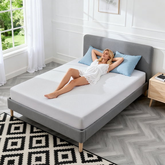 Leovanni 6" Queen Medium Firm Gel Memory Foam Mattress with Removable and Washable Cover