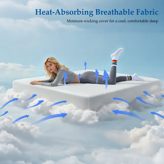 Leovanni 6" Gel Memory Foam Mattress, Twin XL - 2-Layer Design with Removable & Washable Cover, Medium Firm Support, CertiPUR-US Certified